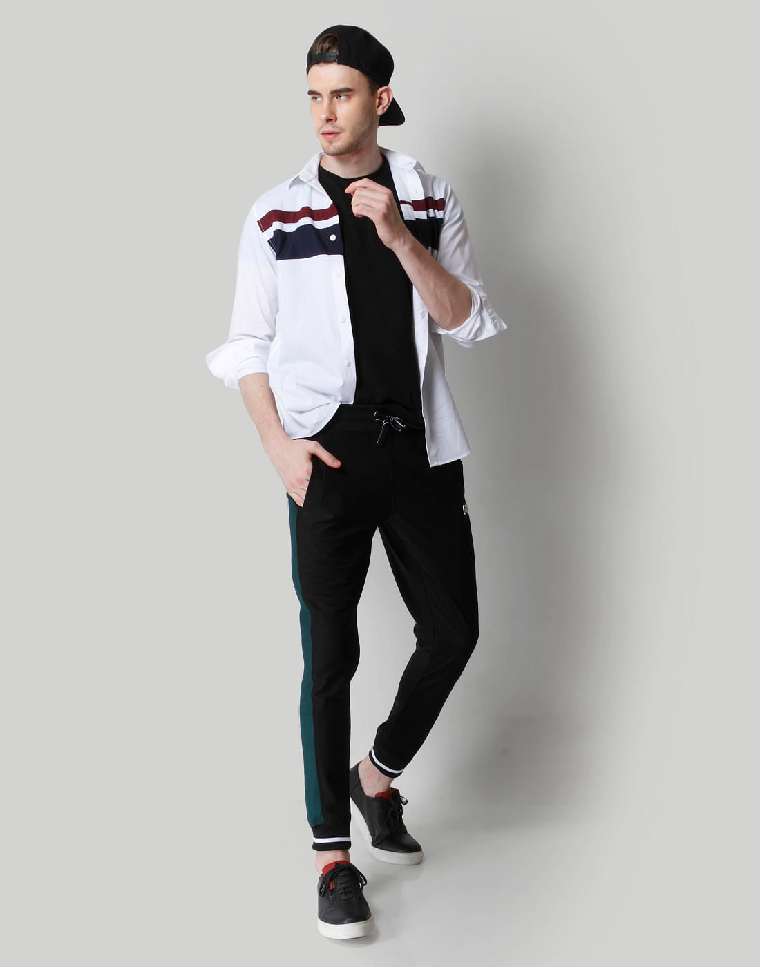 Black Tap Detail Sweatpants
