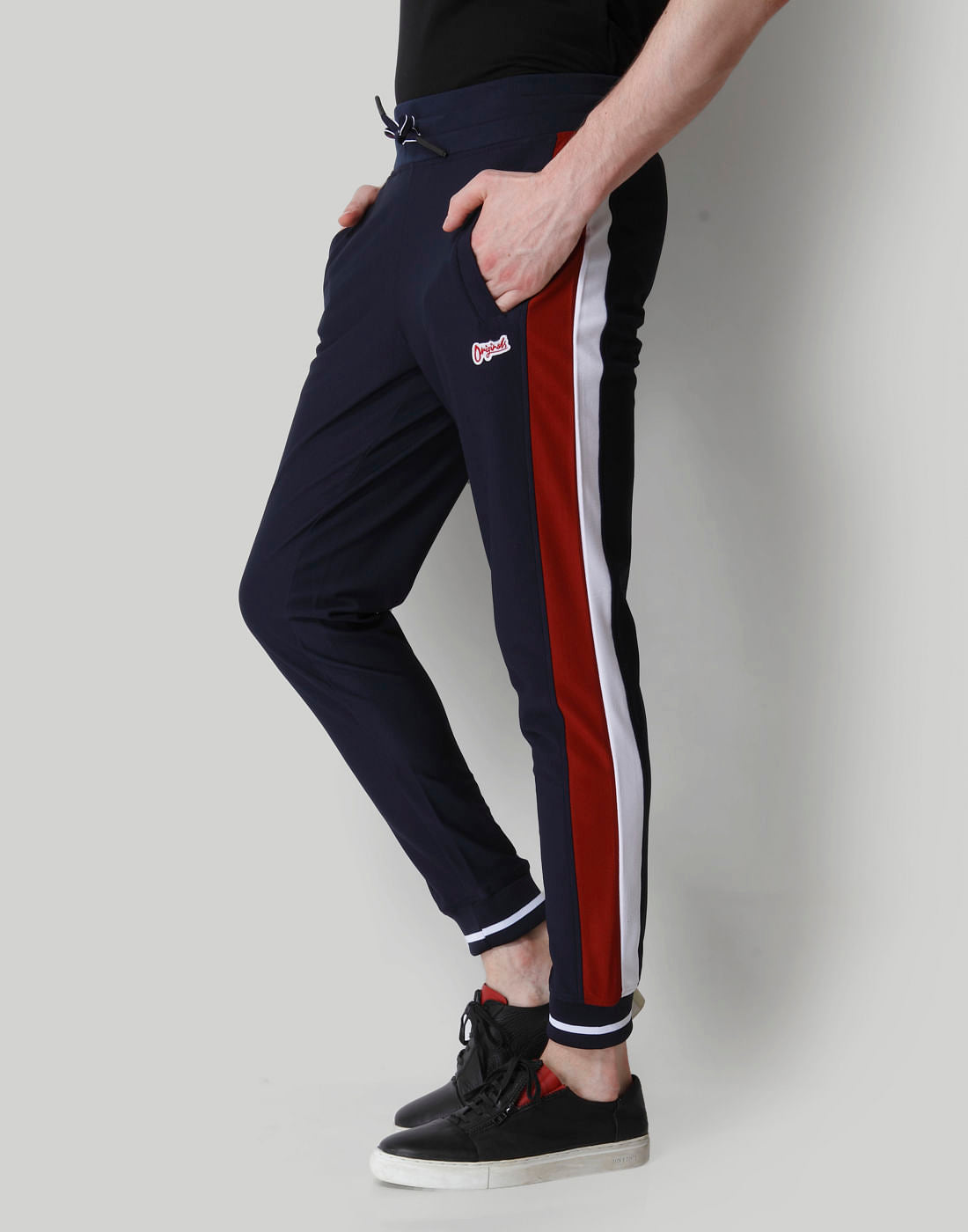 Dark Blue Tape Detail Sweatpants