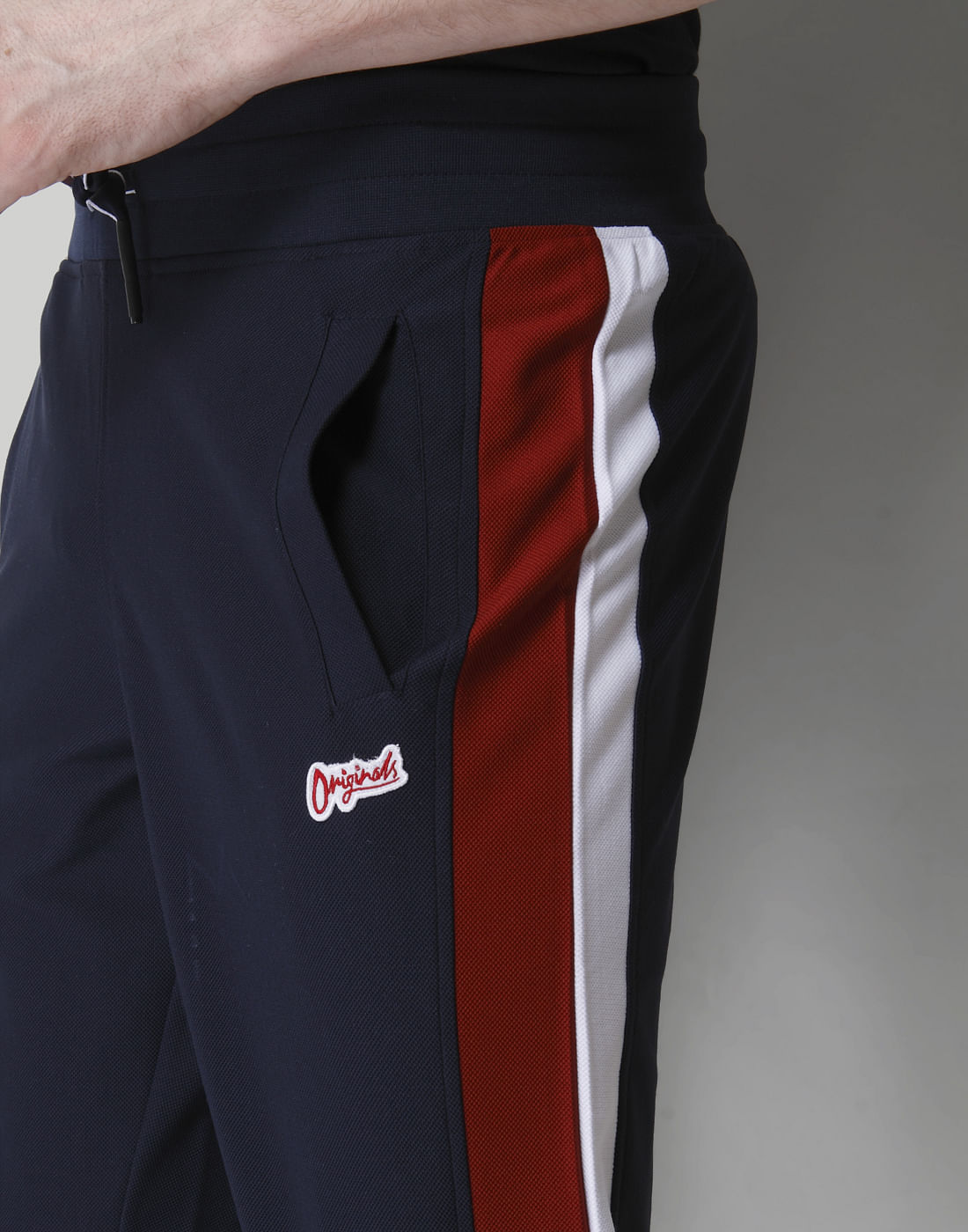 Dark Blue Tape Detail Sweatpants