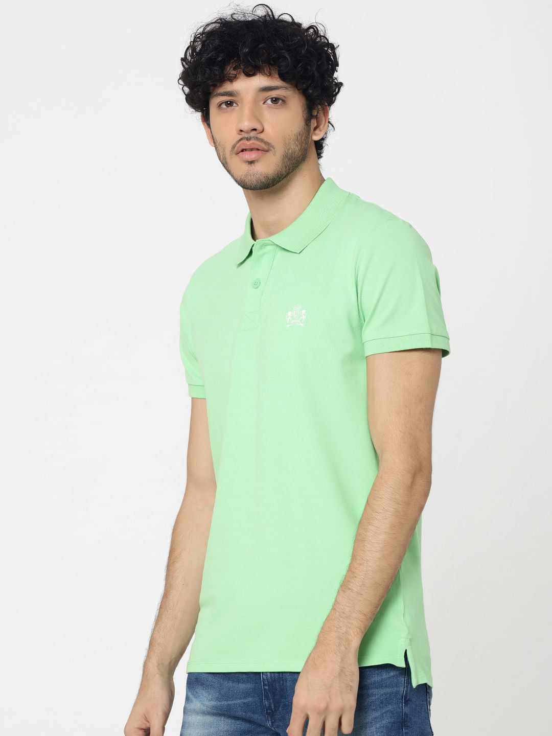 Light Green Embroidered Logo Polo T-Shirt