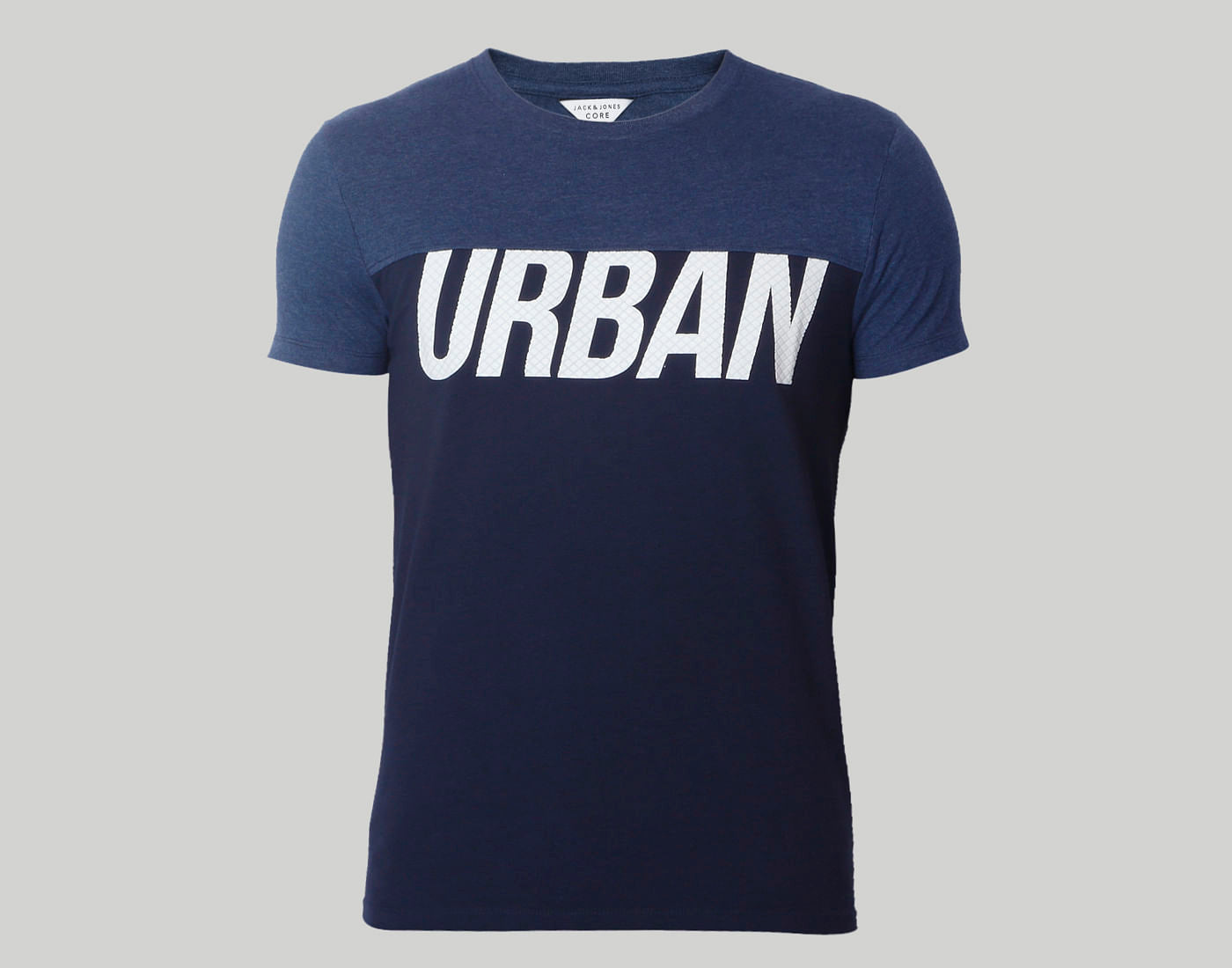 Blue Colour Blocked Crew Neck T-Shirt