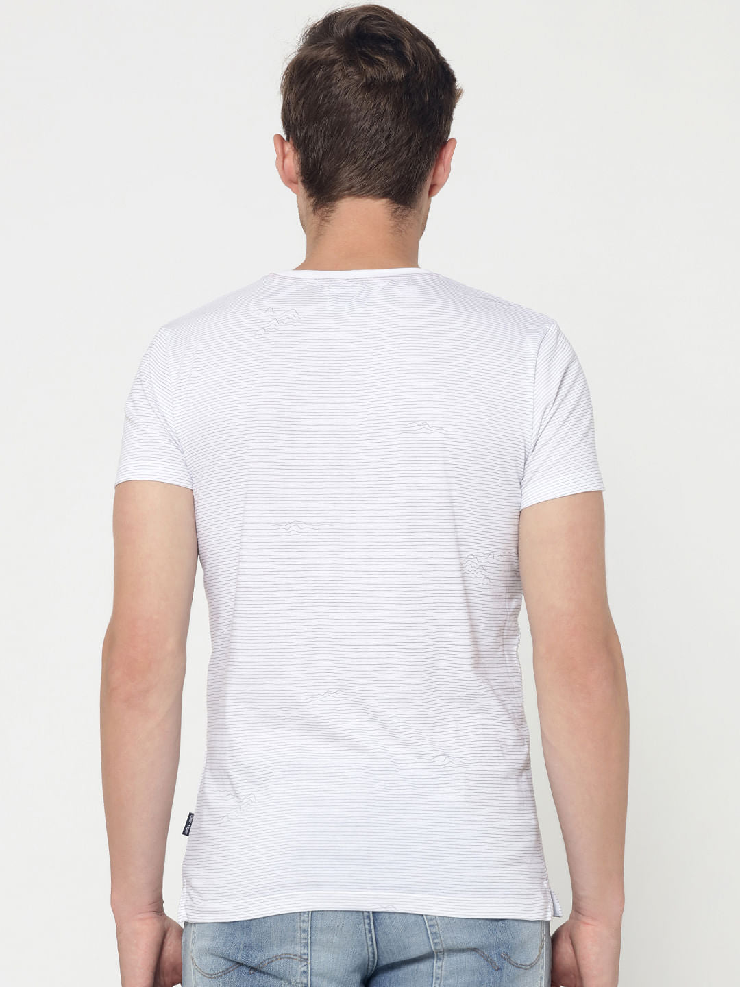 White Text Print Crew Neck T-Shirt