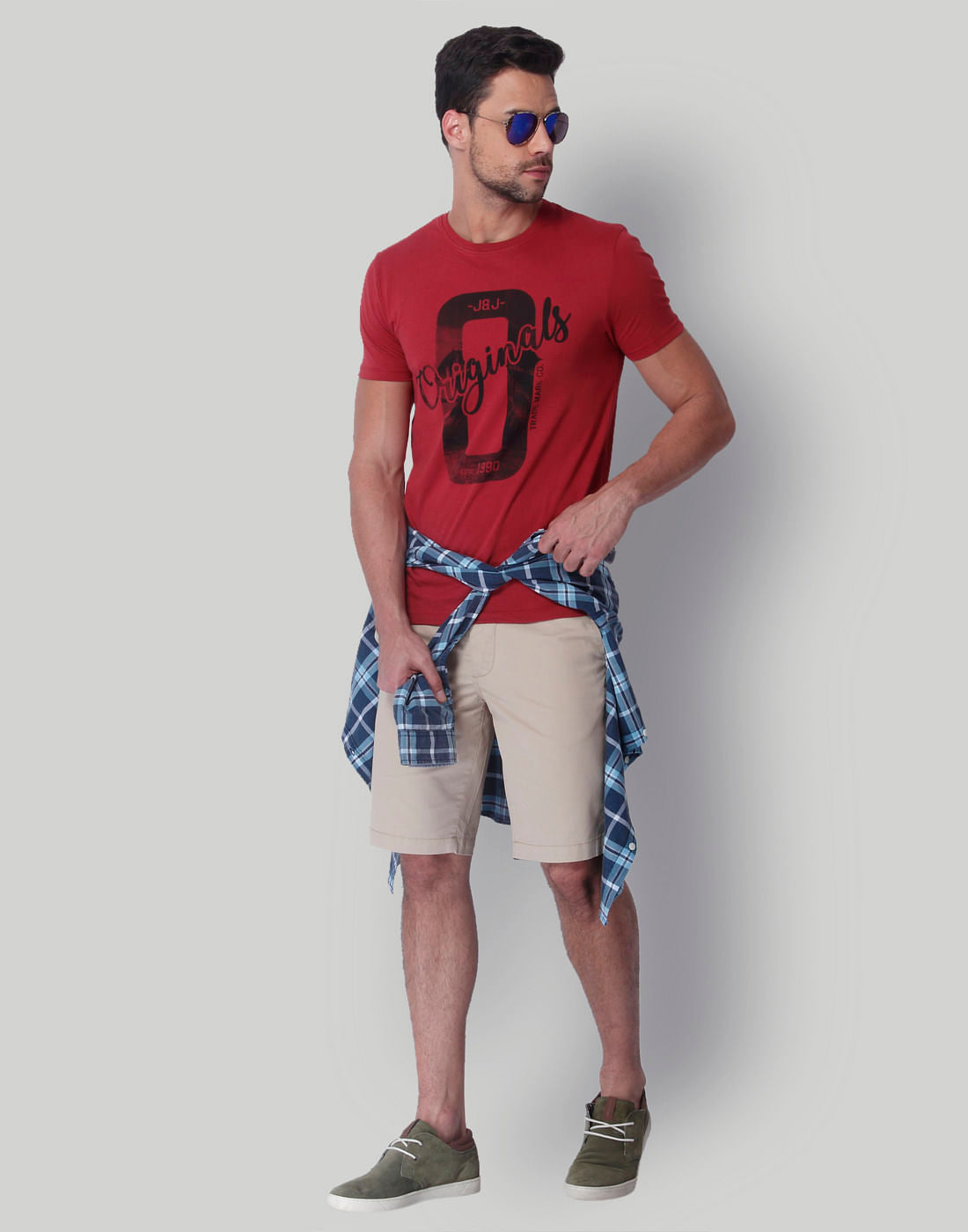 Red Printed Crew Neck T-Shirt