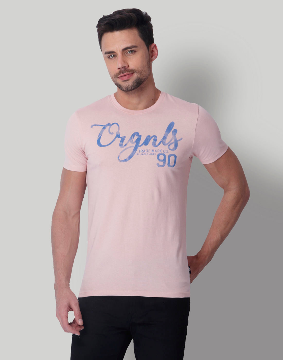 Pink & Blue Logo Print Crew Neck T-Shirt - S