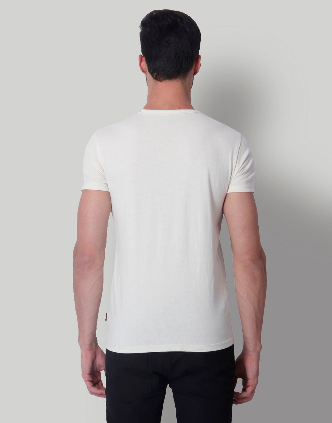 Off White Text Print Crew Neck T-Shirt