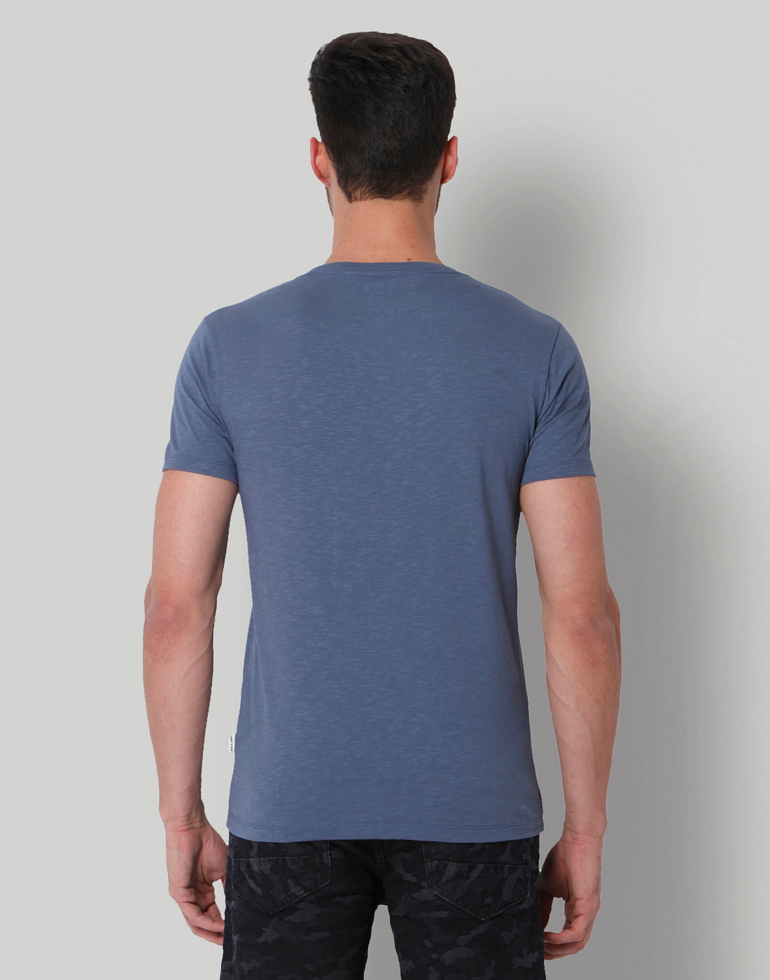 Blue Graphic Print Crew Neck T-Shirt