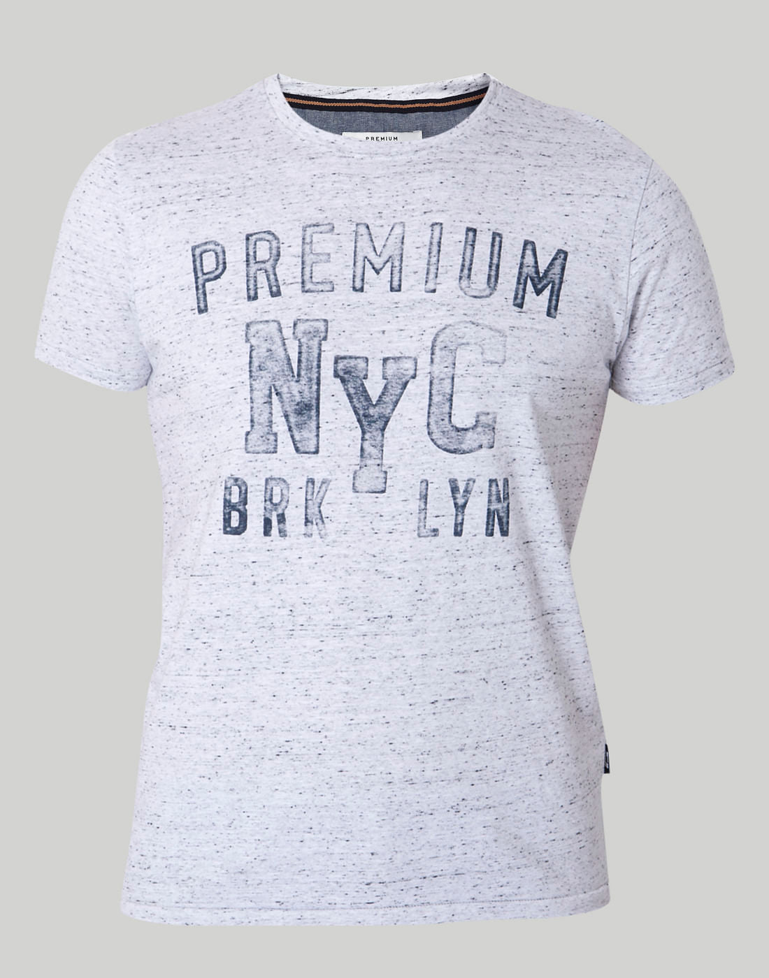 Grey Text Print Crew Neck T-Shirt