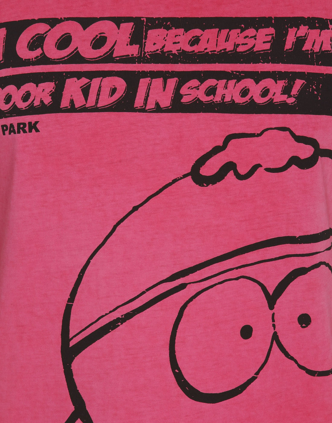 Pink Cartman Print Crew Neck T-Shirt