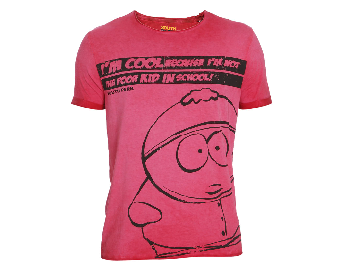 Pink Cartman Print Crew Neck T-Shirt