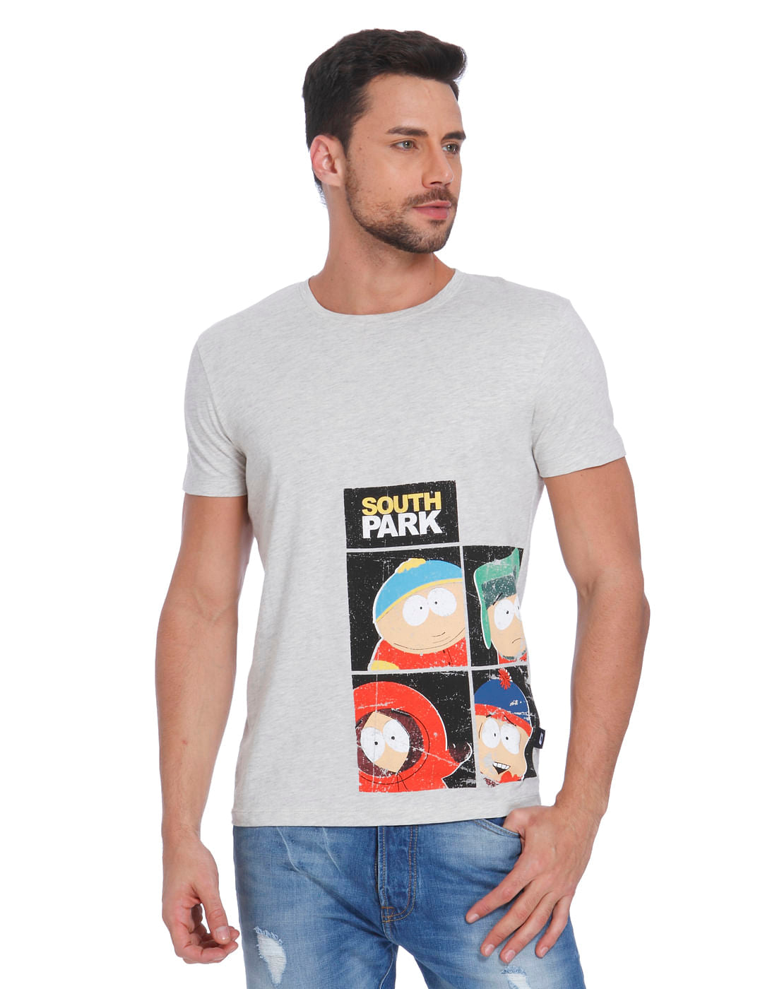 Off White South Park Print Crew Neck T-Shirt - S