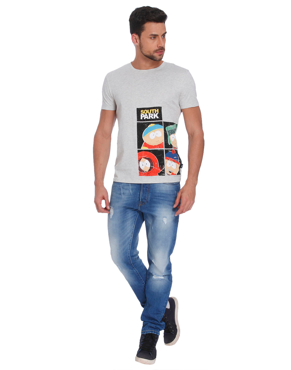 Off White South Park Print Crew Neck T-Shirt