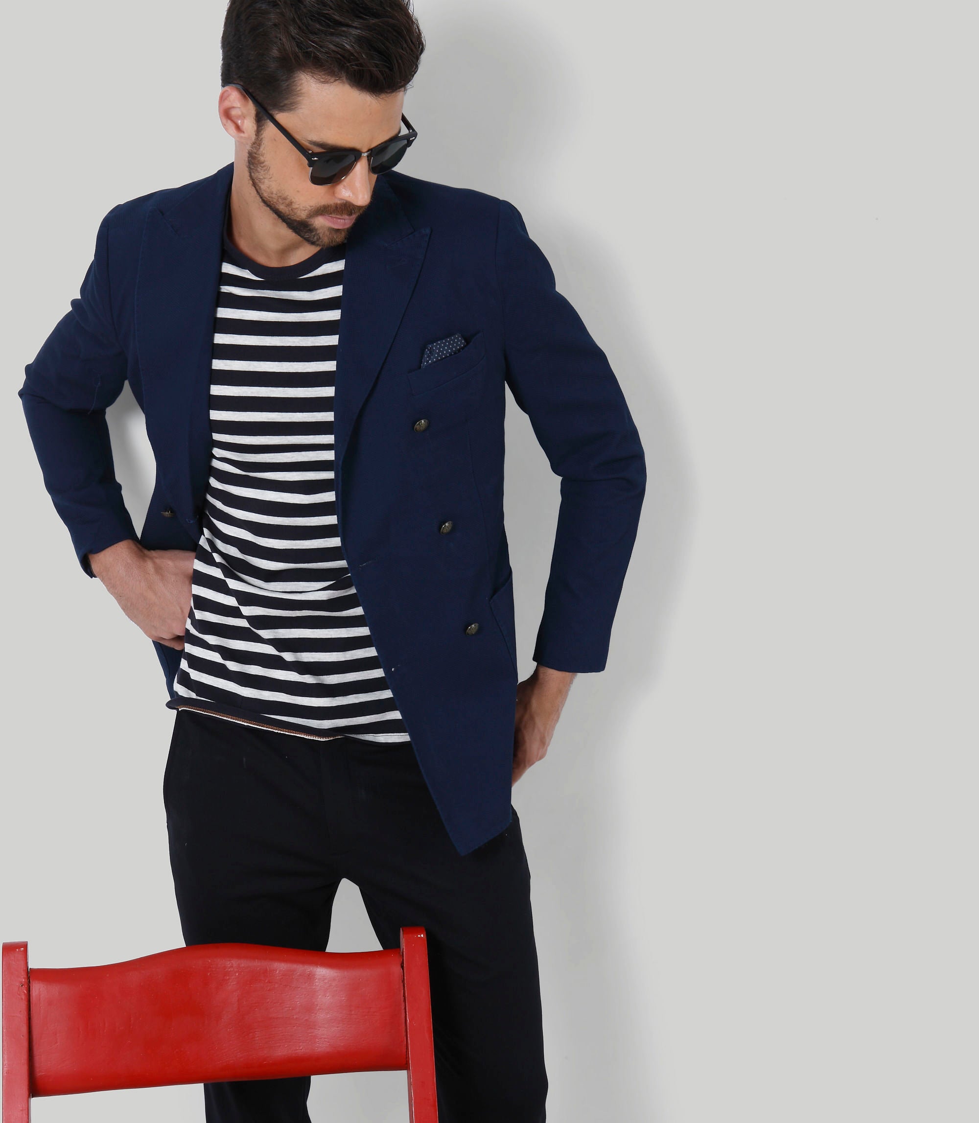Black Striped Crew Neck T-Shirt