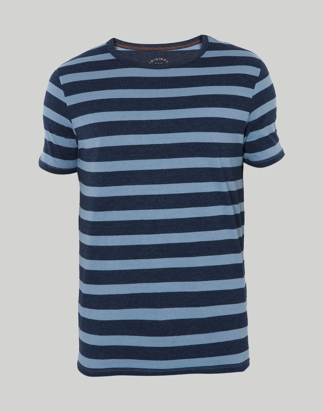 Blue Striped Crew Neck T-Shirt