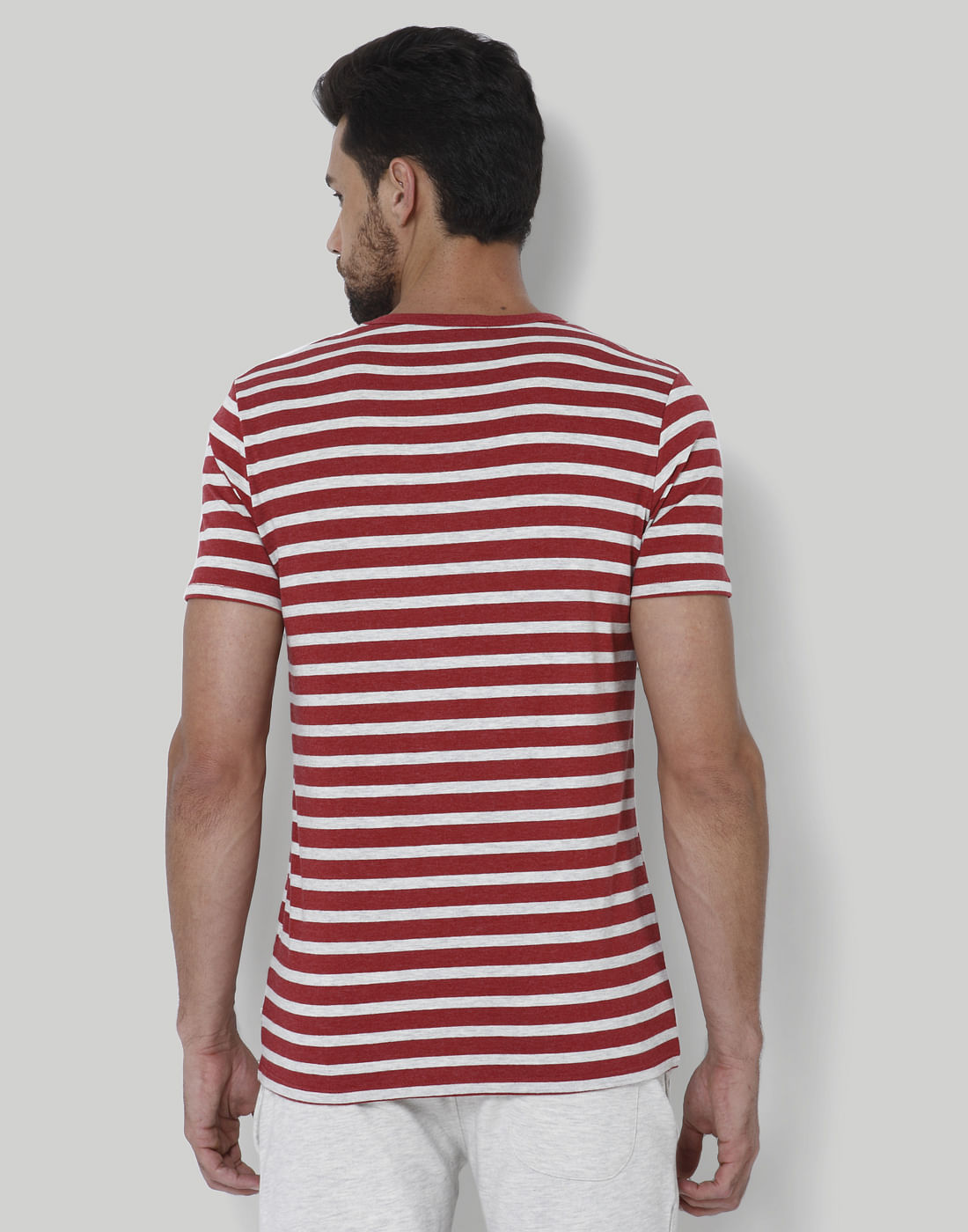 Red Striped Crew Neck T-Shirt