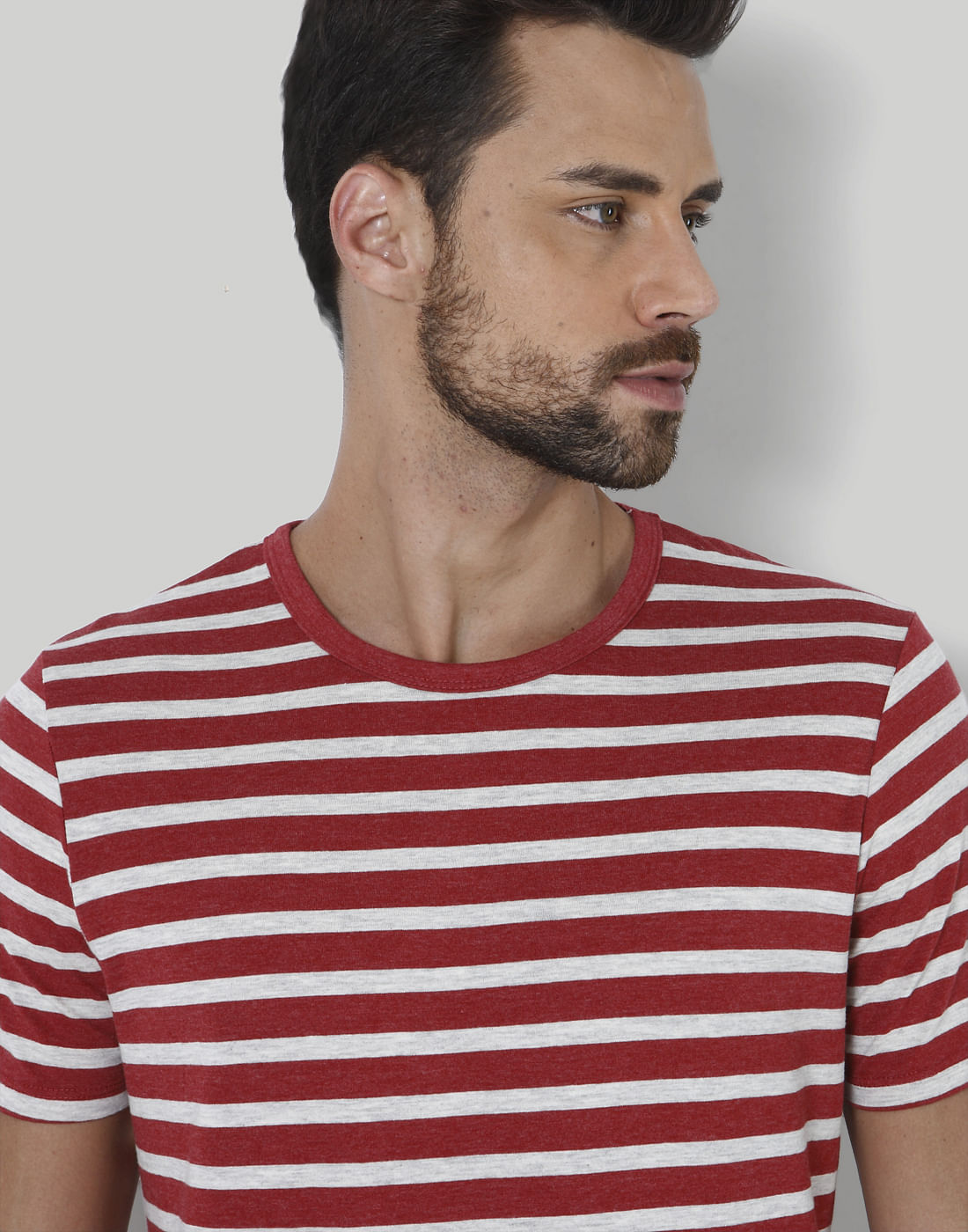Red Striped Crew Neck T-Shirt