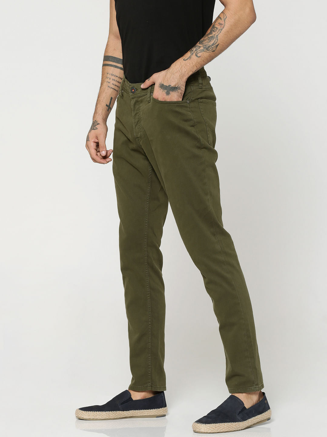 Olive Green Glenn Slim Fit Pants