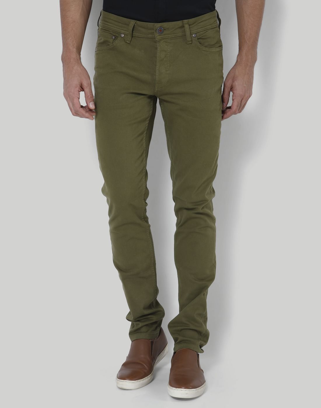 Green Mid Rise Slim Fit Chinos - 28/32