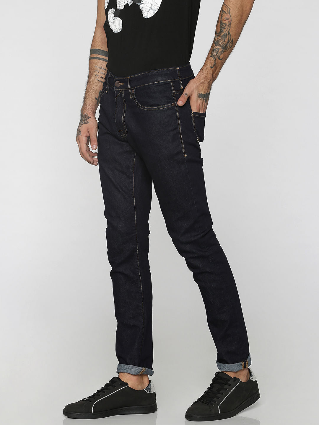 Dark Blue Glenn Low Rise Slim Fit Jeans