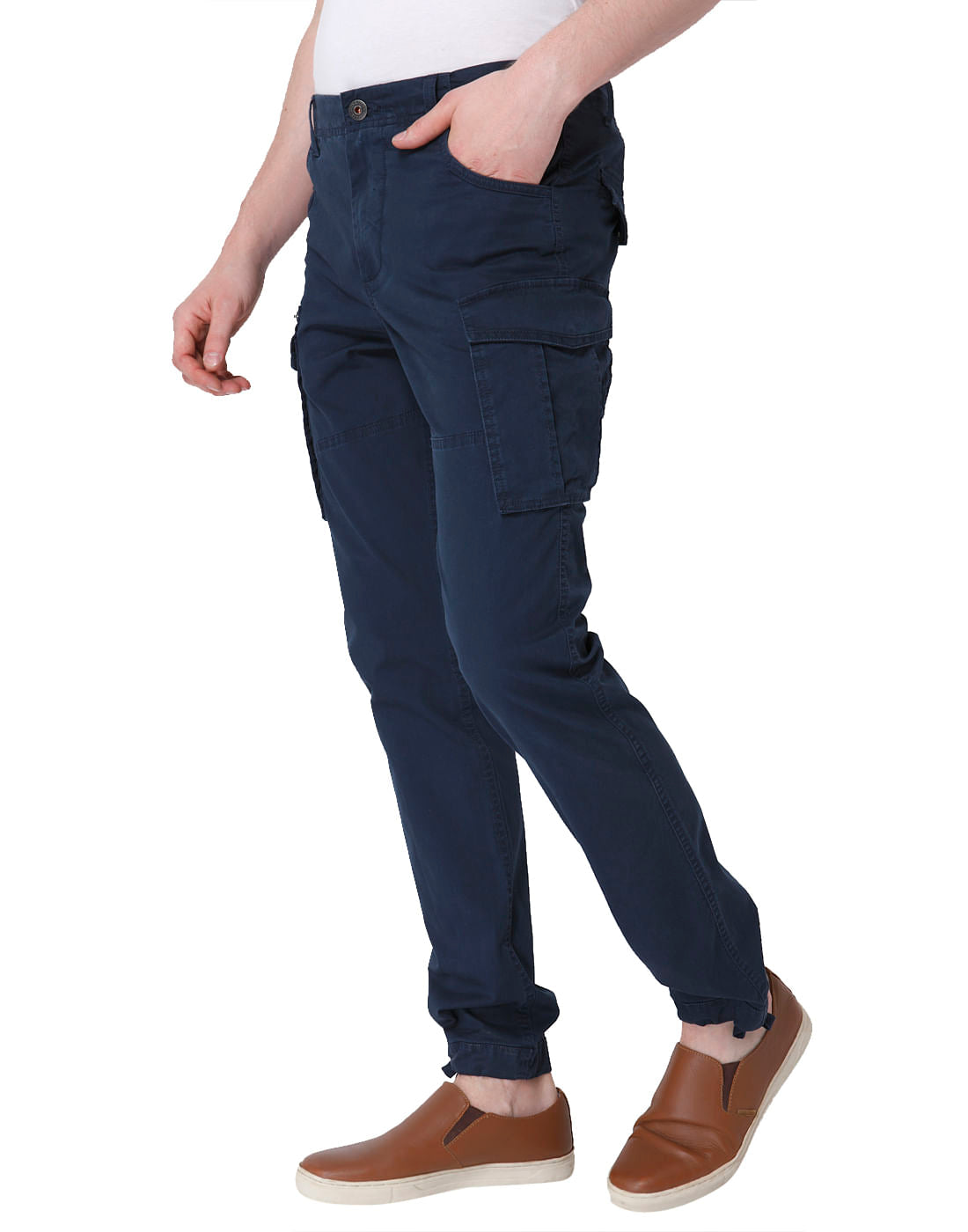 Blue Mid Rise Trouser