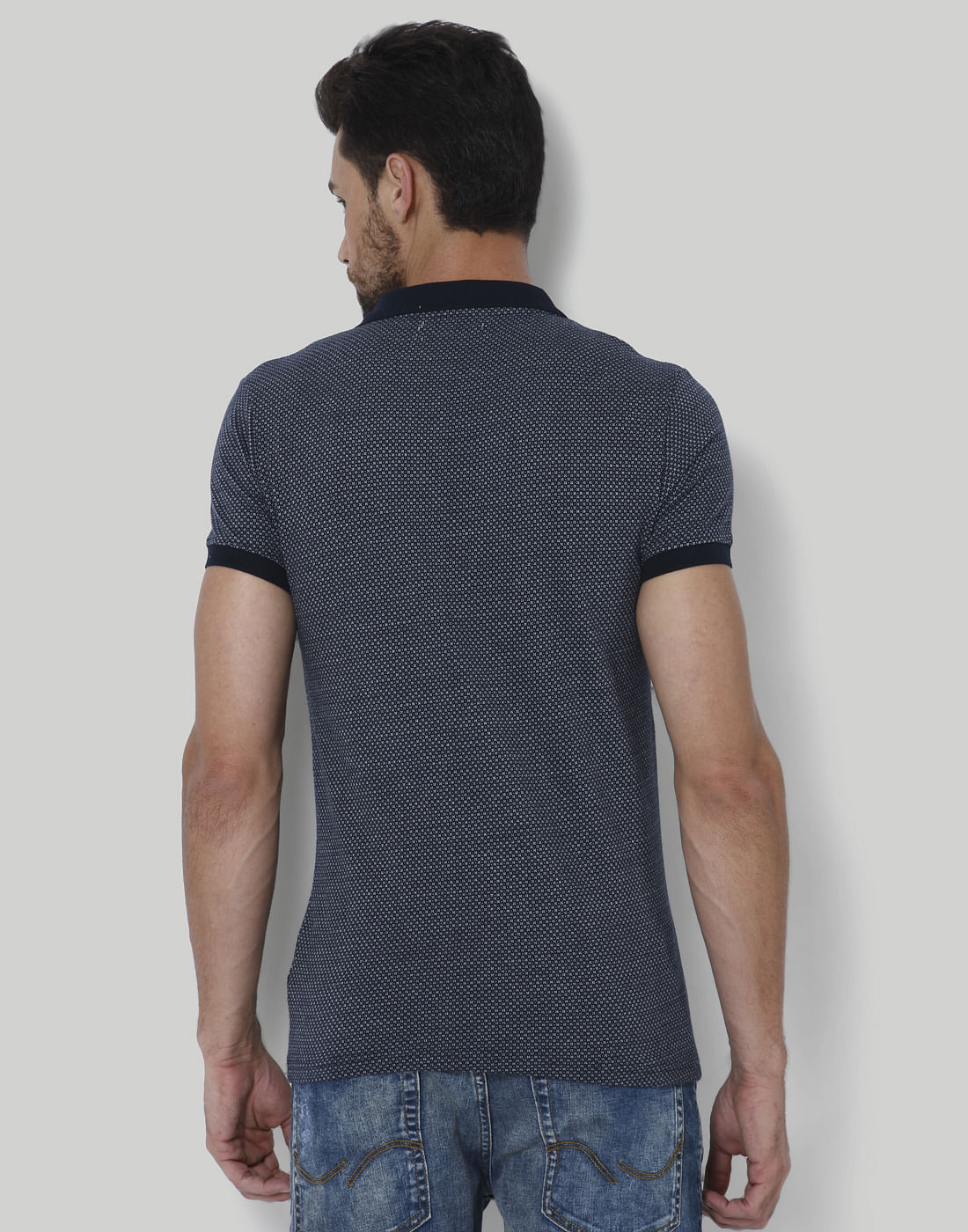 Black Printed Polo T-Shirt