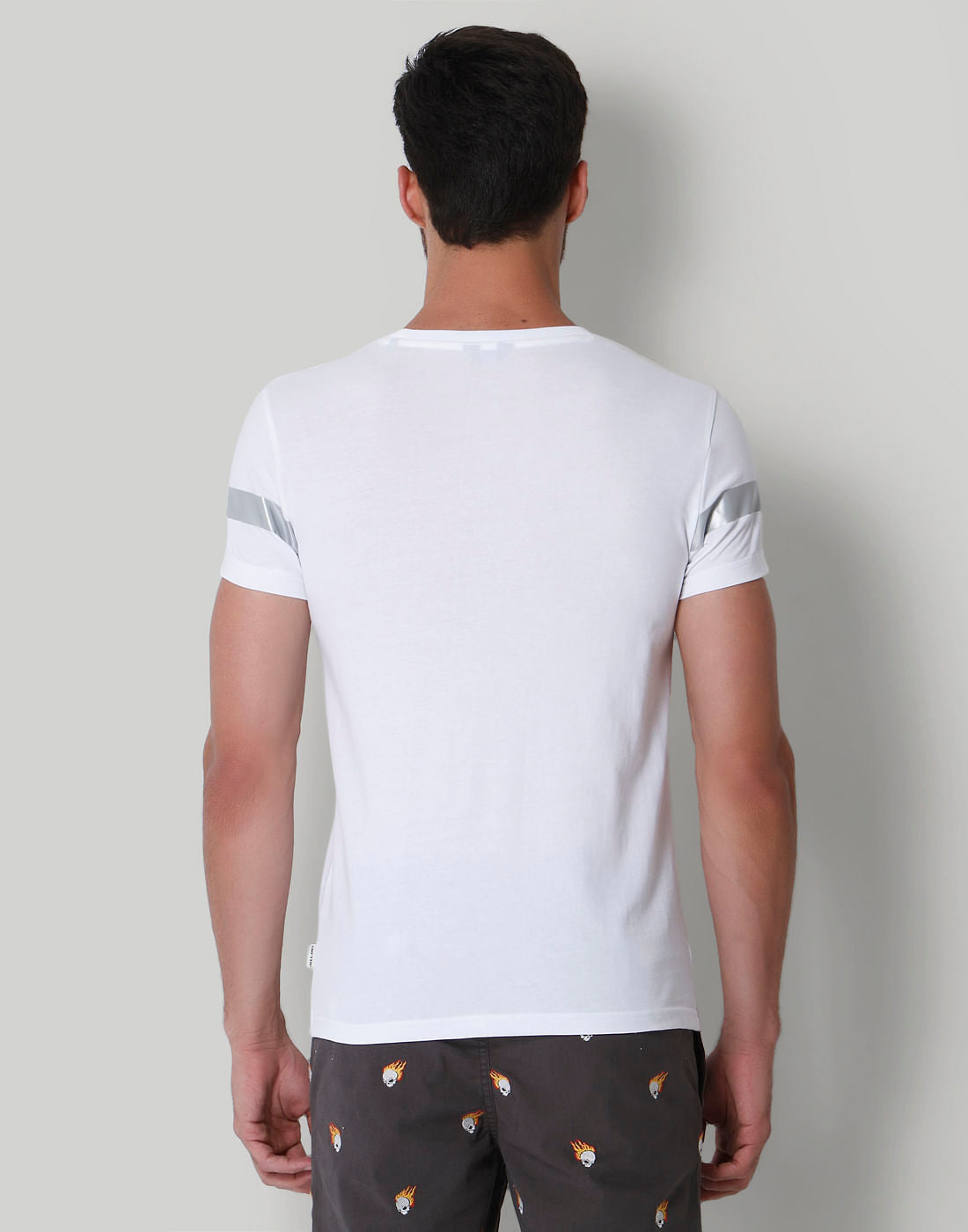 White Strip Crew Neck T-Shirt