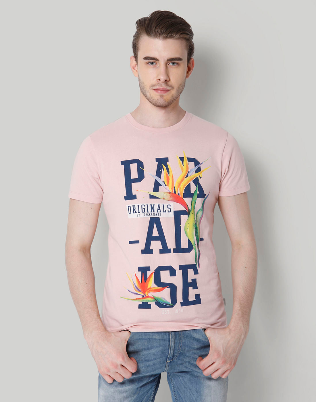 Rose Graphic Print Crew Neck T-Shirt