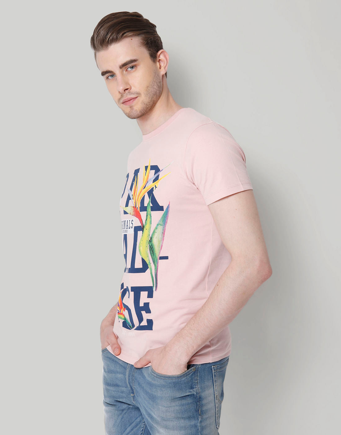 Rose Graphic Print Crew Neck T-Shirt