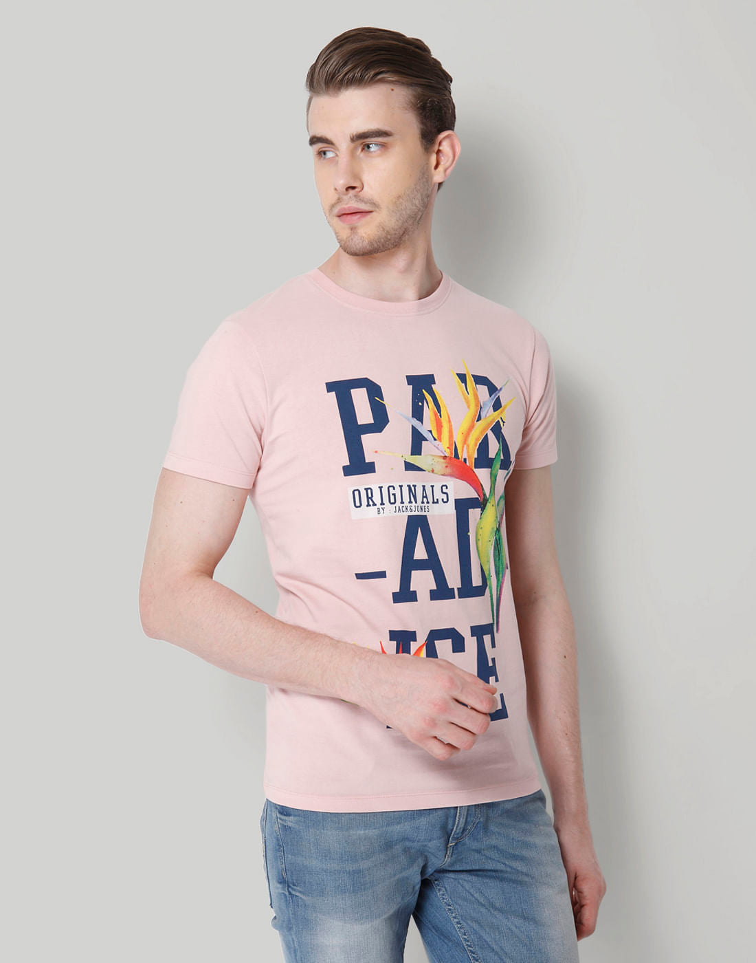 Rose Graphic Print Crew Neck T-Shirt