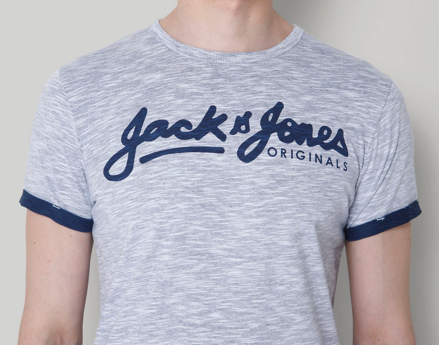 Blue Logo Print Crew Neck T-Shirt