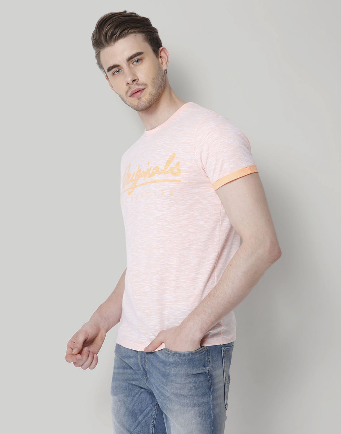 Pink Logo Print Crew Neck T-Shirt