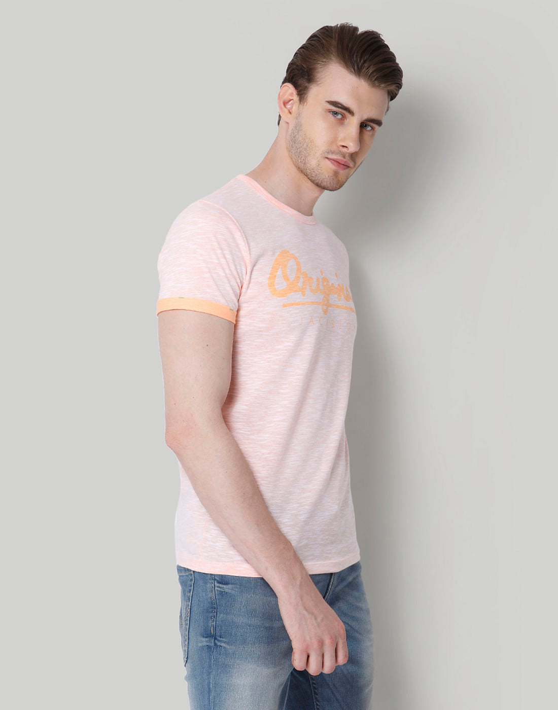 Pink Logo Print Crew Neck T-Shirt