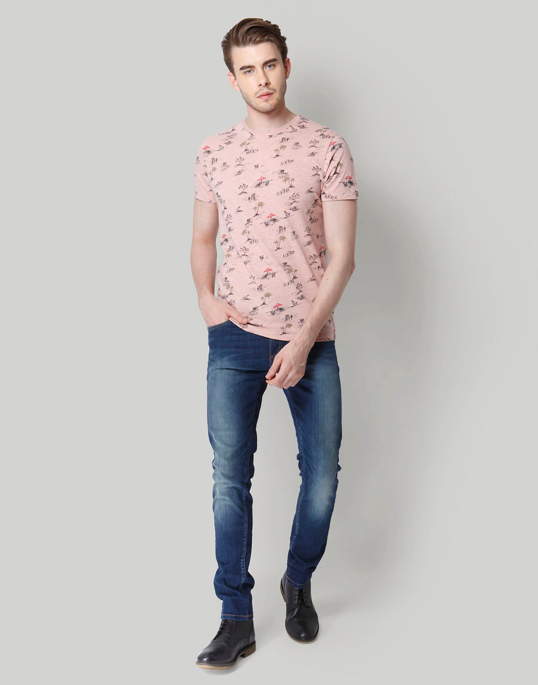 Rose Graphic Print Crew Neck T-Shirt