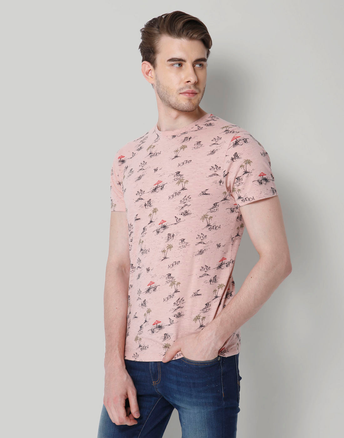 Rose Graphic Print Crew Neck T-Shirt