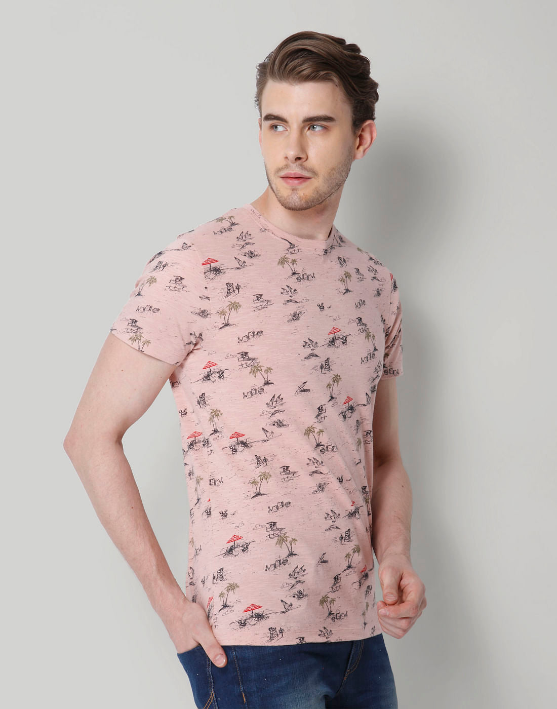 Rose Graphic Print Crew Neck T-Shirt