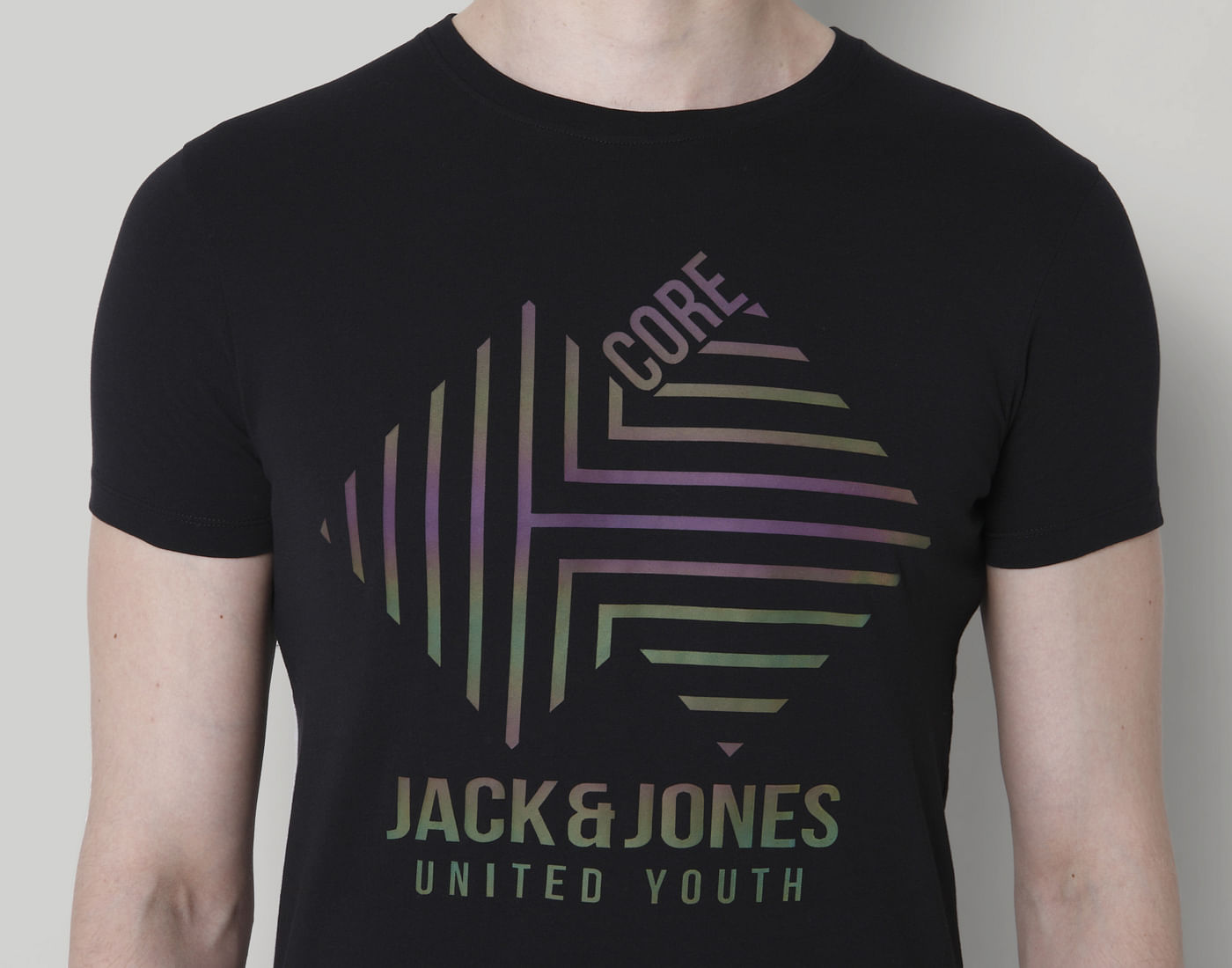 Black Graphic Print Crew Neck T-Shirt