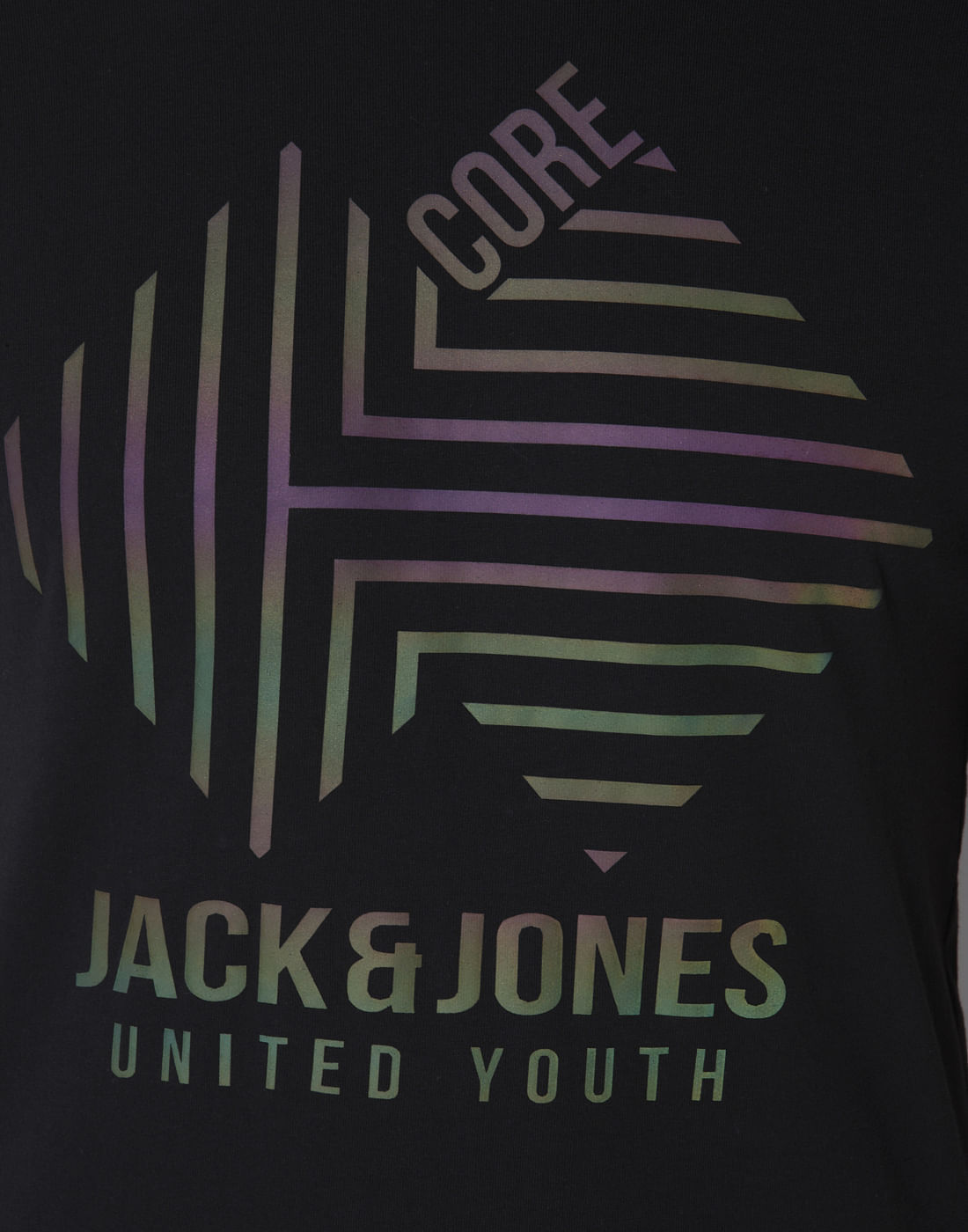 Black Graphic Print Crew Neck T-Shirt