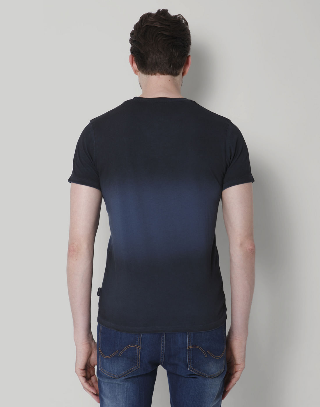 Blue Graphic Print Crew Neck T-Shirt