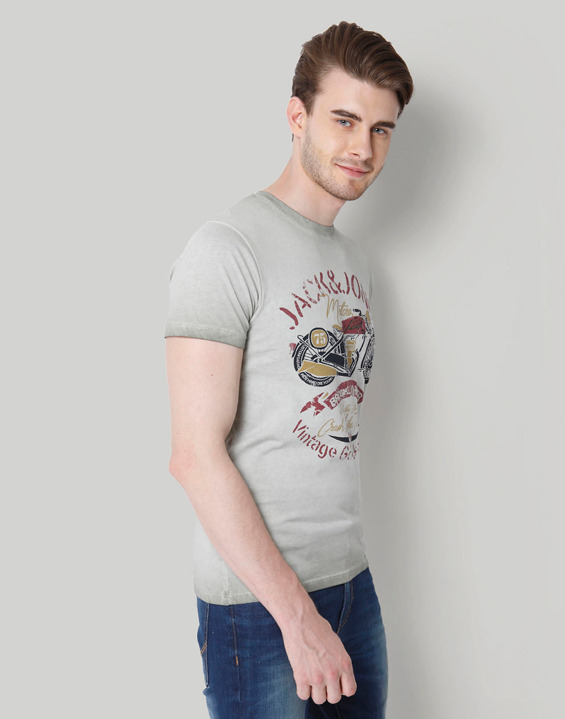 Green Graphic Print Crew Neck T-Shirt