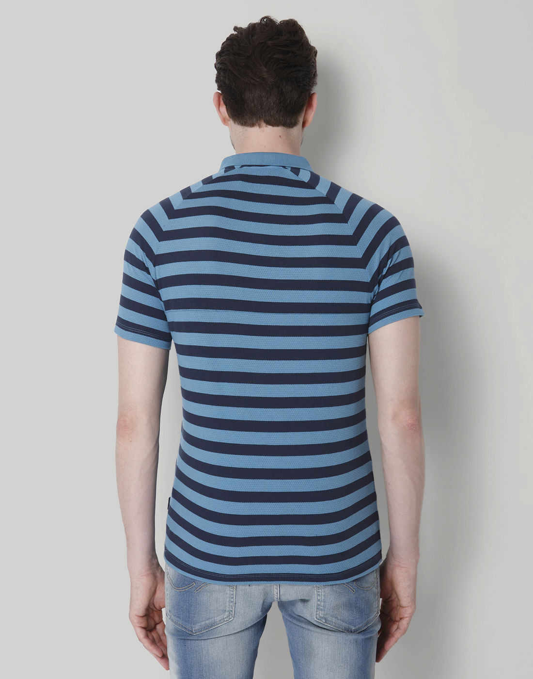 Turquoise Striped Polo T-Shirt