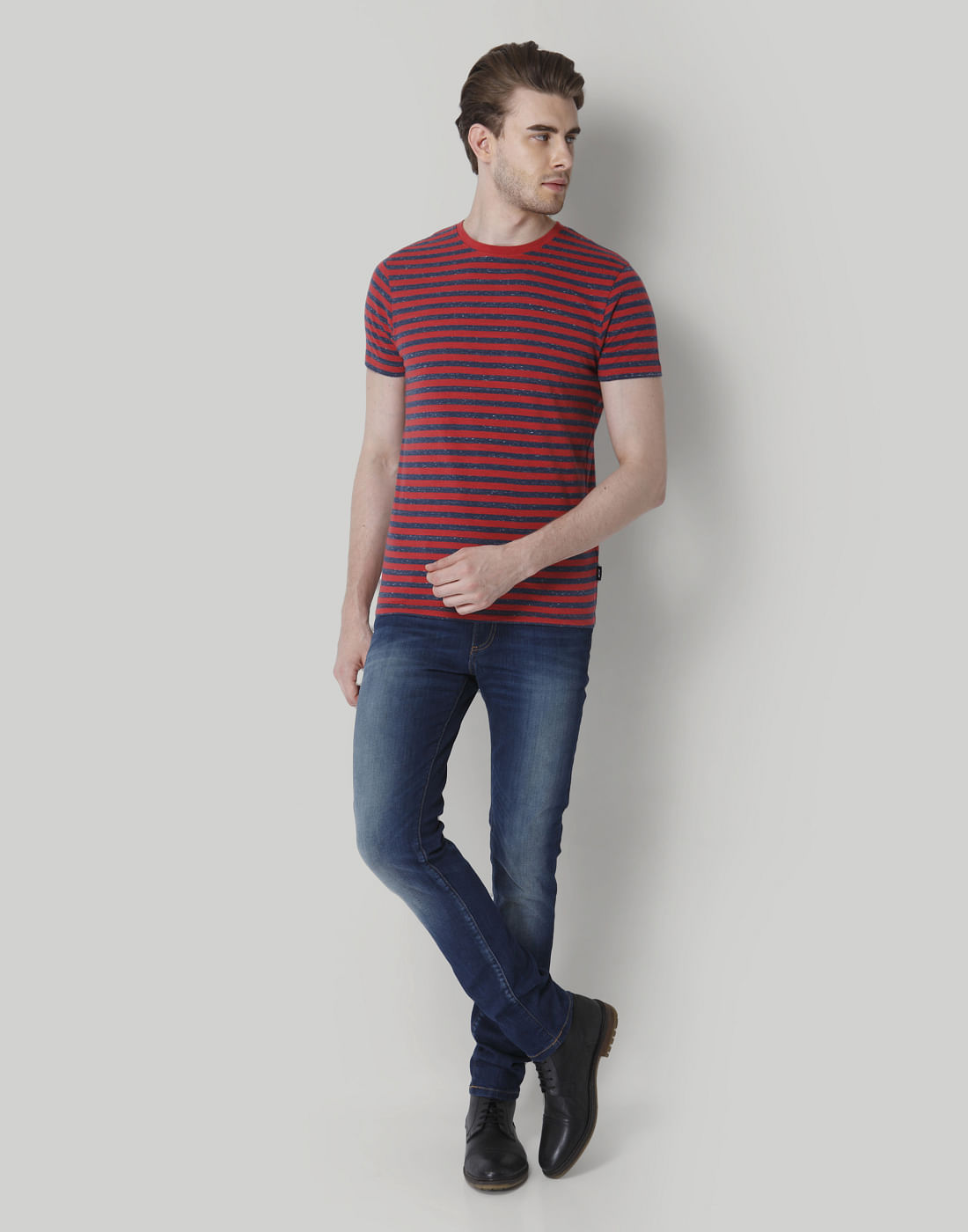 Red Striped Crew Neck T-Shirt