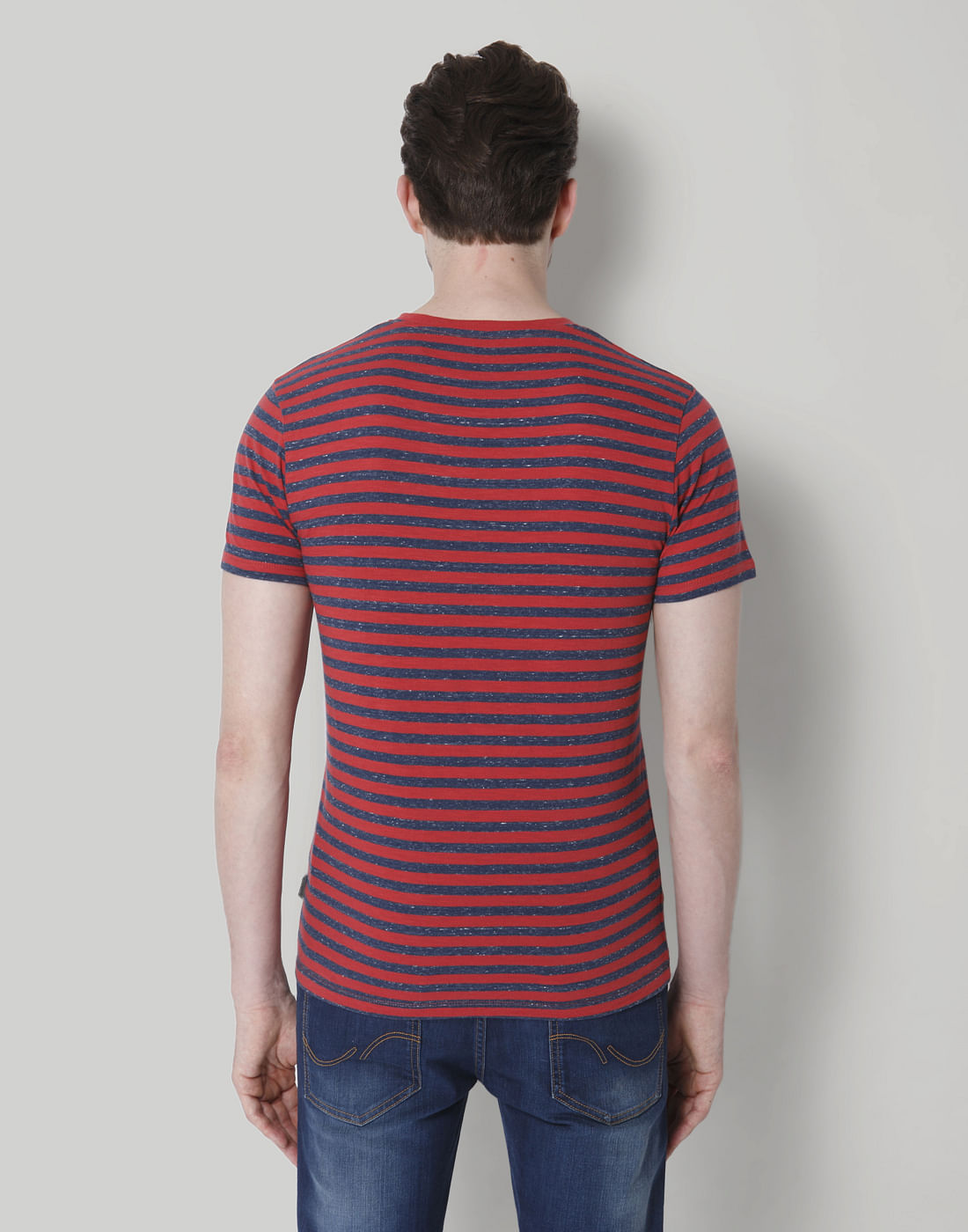 Red Striped Crew Neck T-Shirt
