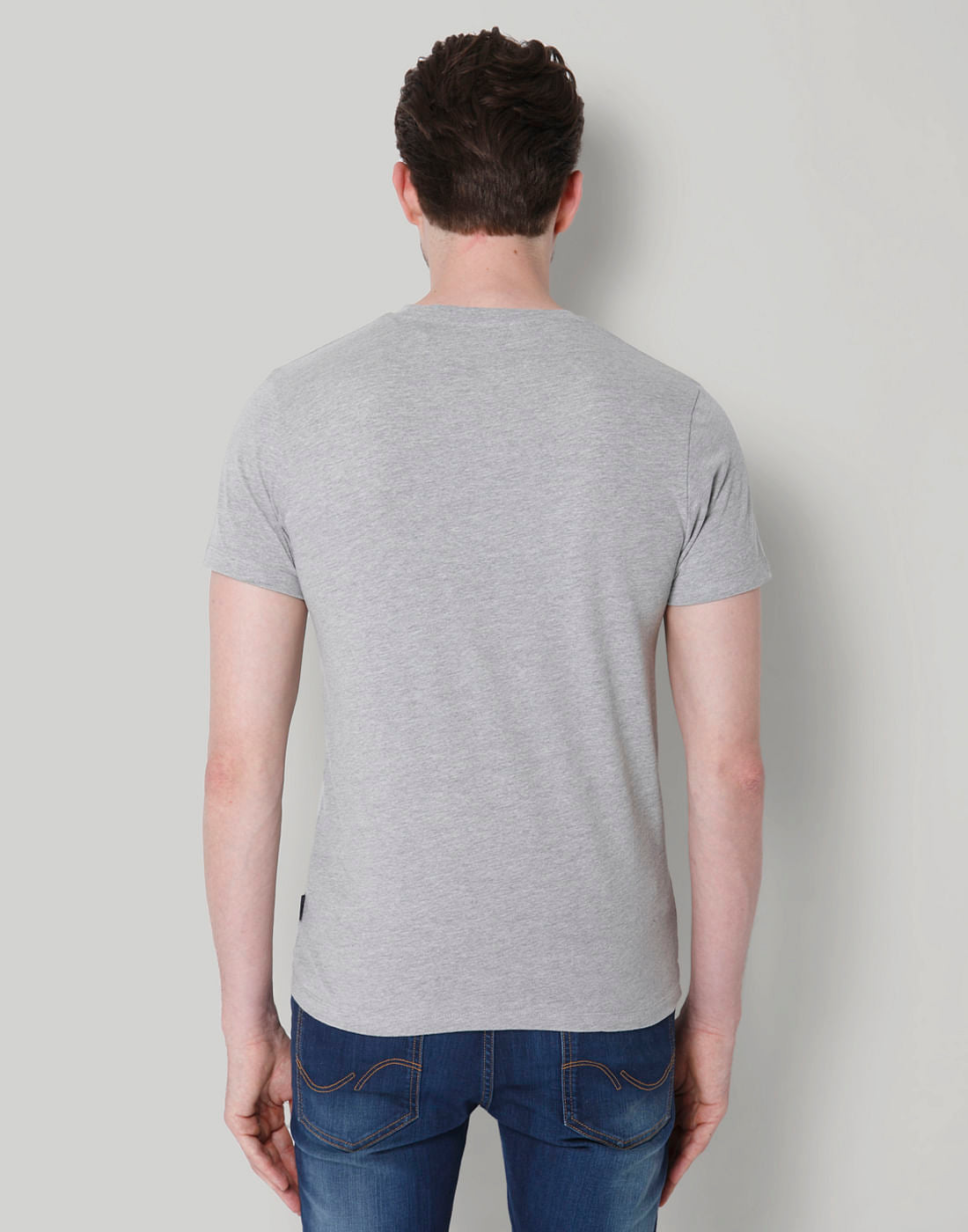 Grey Graphic Print Crew Neck T-Shirt