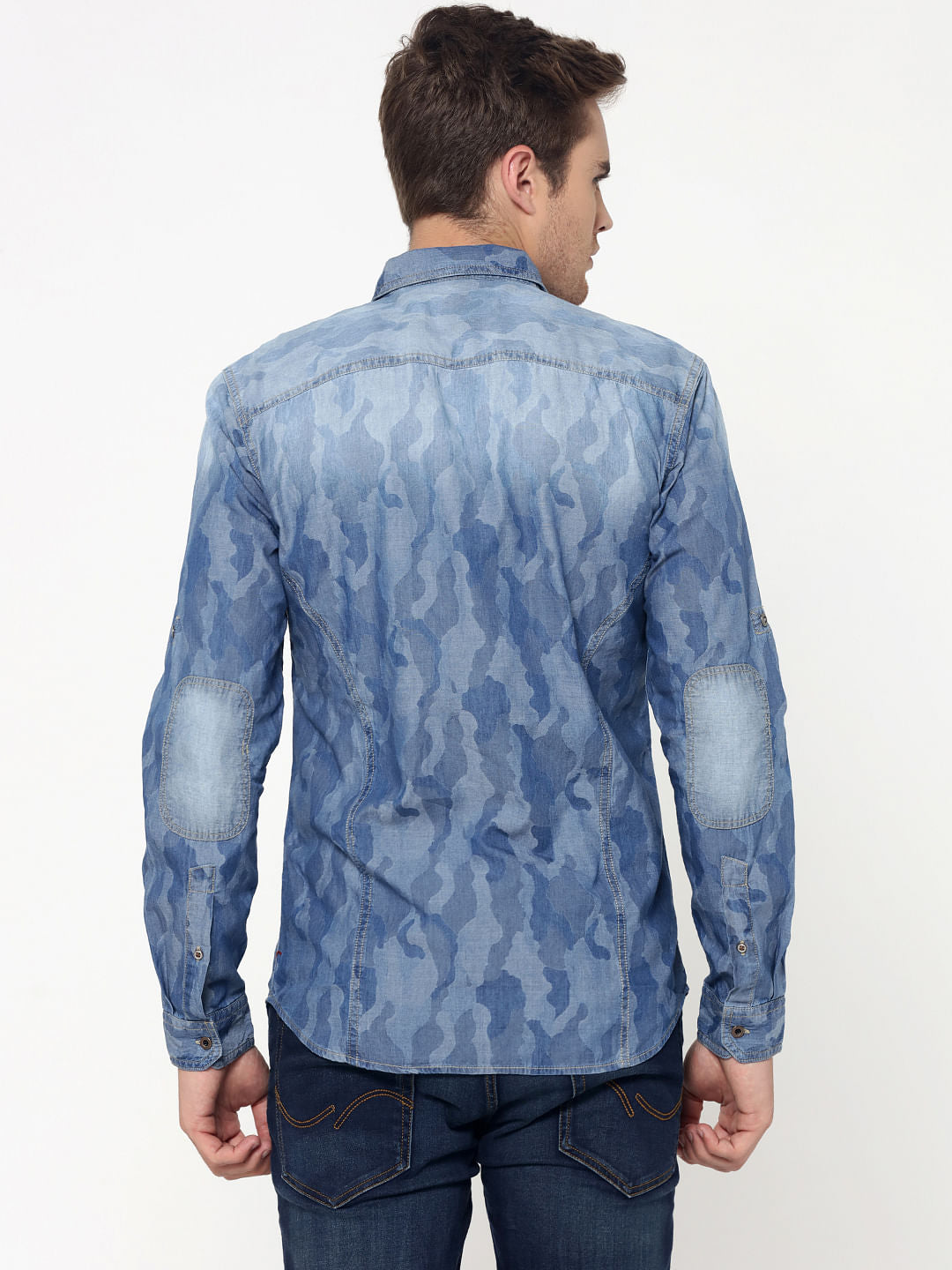 Light Blue Jacquard Slim Fit Shirt