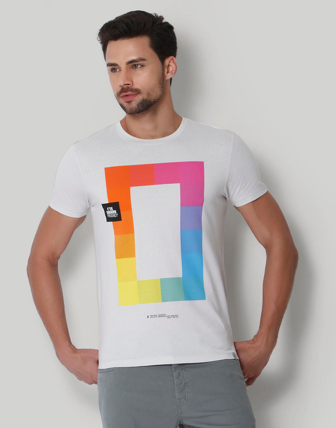 Grey Graphic Print Crew Neck T-Shirt