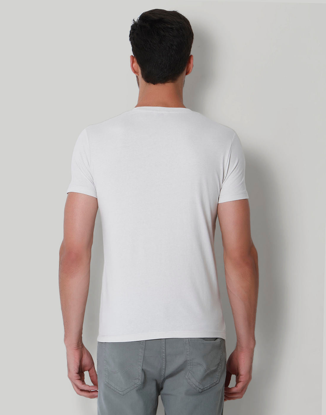 Grey Graphic Print Crew Neck T-Shirt