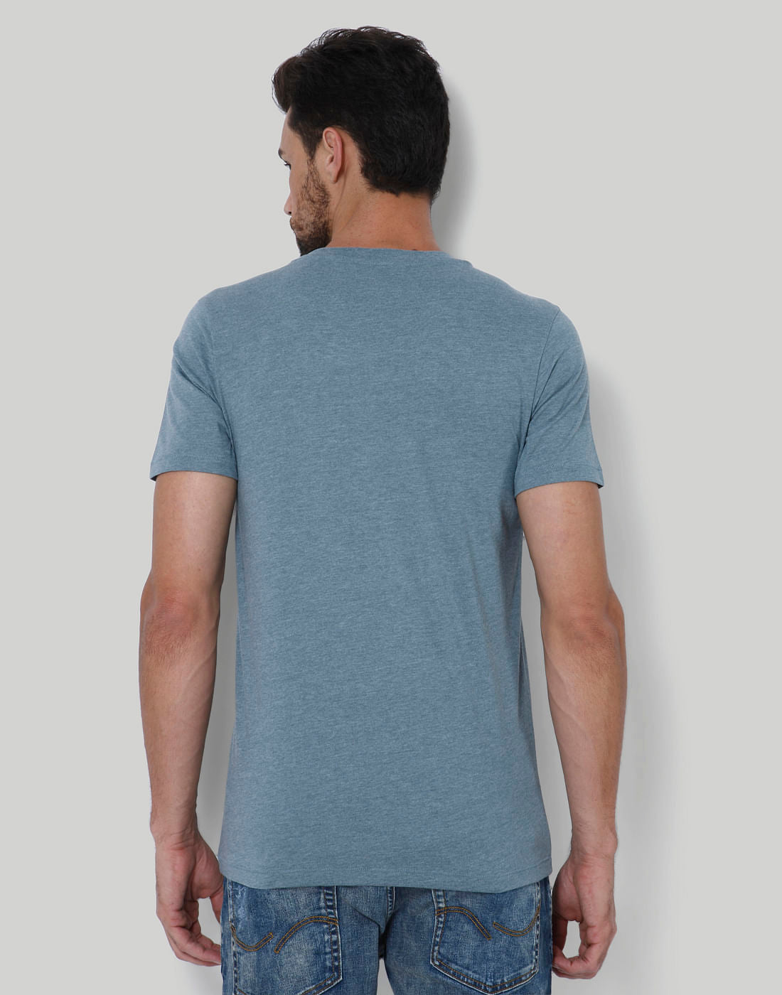 Blue Graphic Print Crew Neck T-Shirt