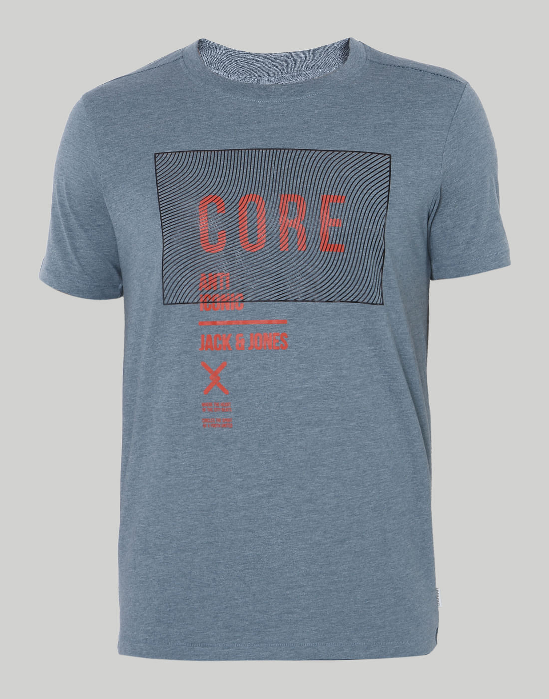 Blue Graphic Print Crew Neck T-Shirt