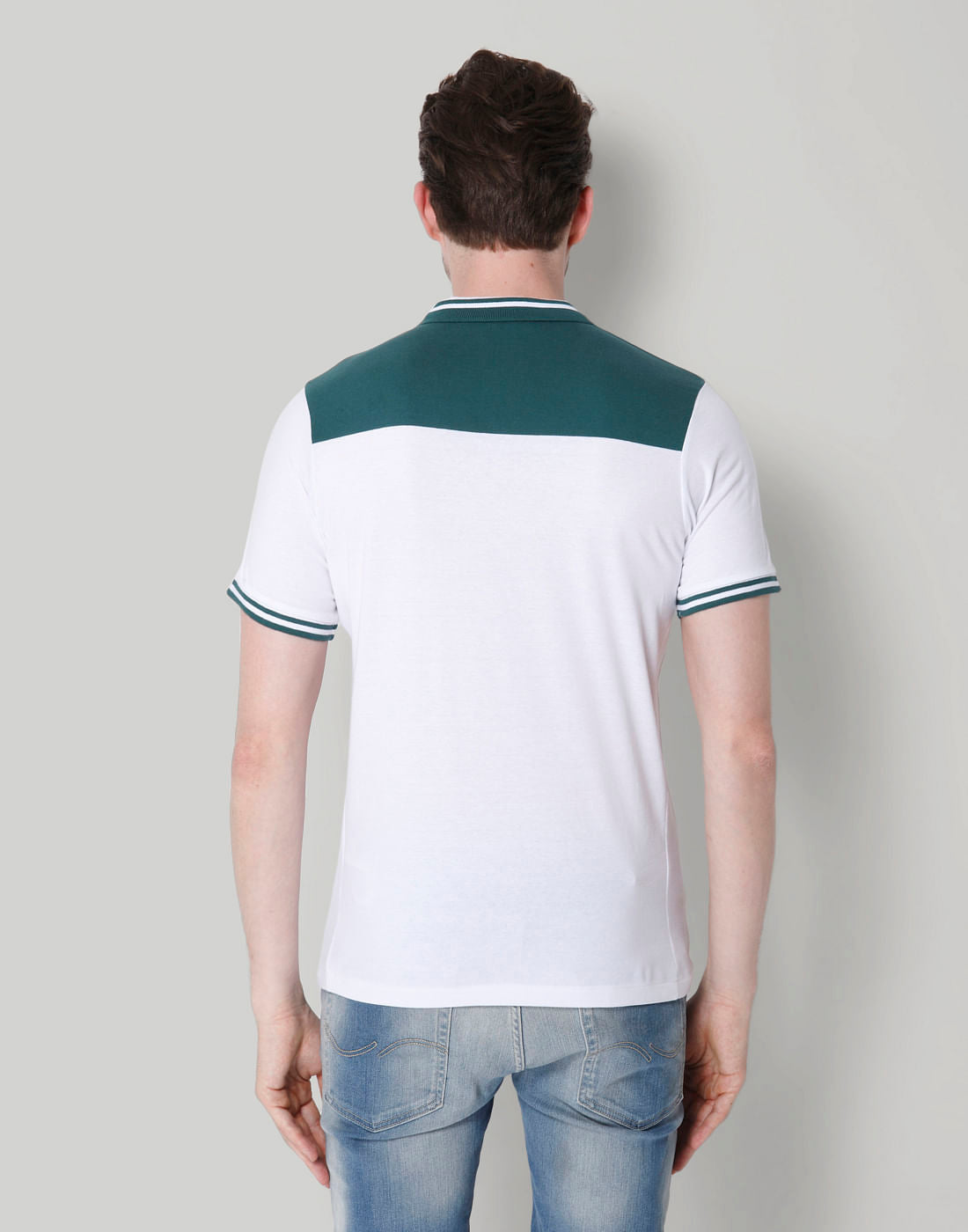 While Colour Blocked Polo T-Shirt