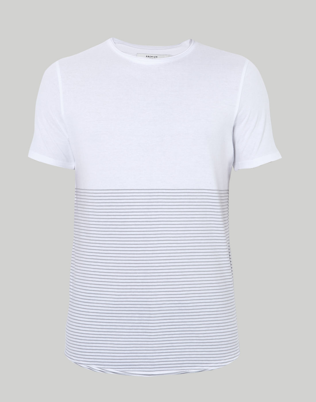 White Striped Crew Neck T-Shirt