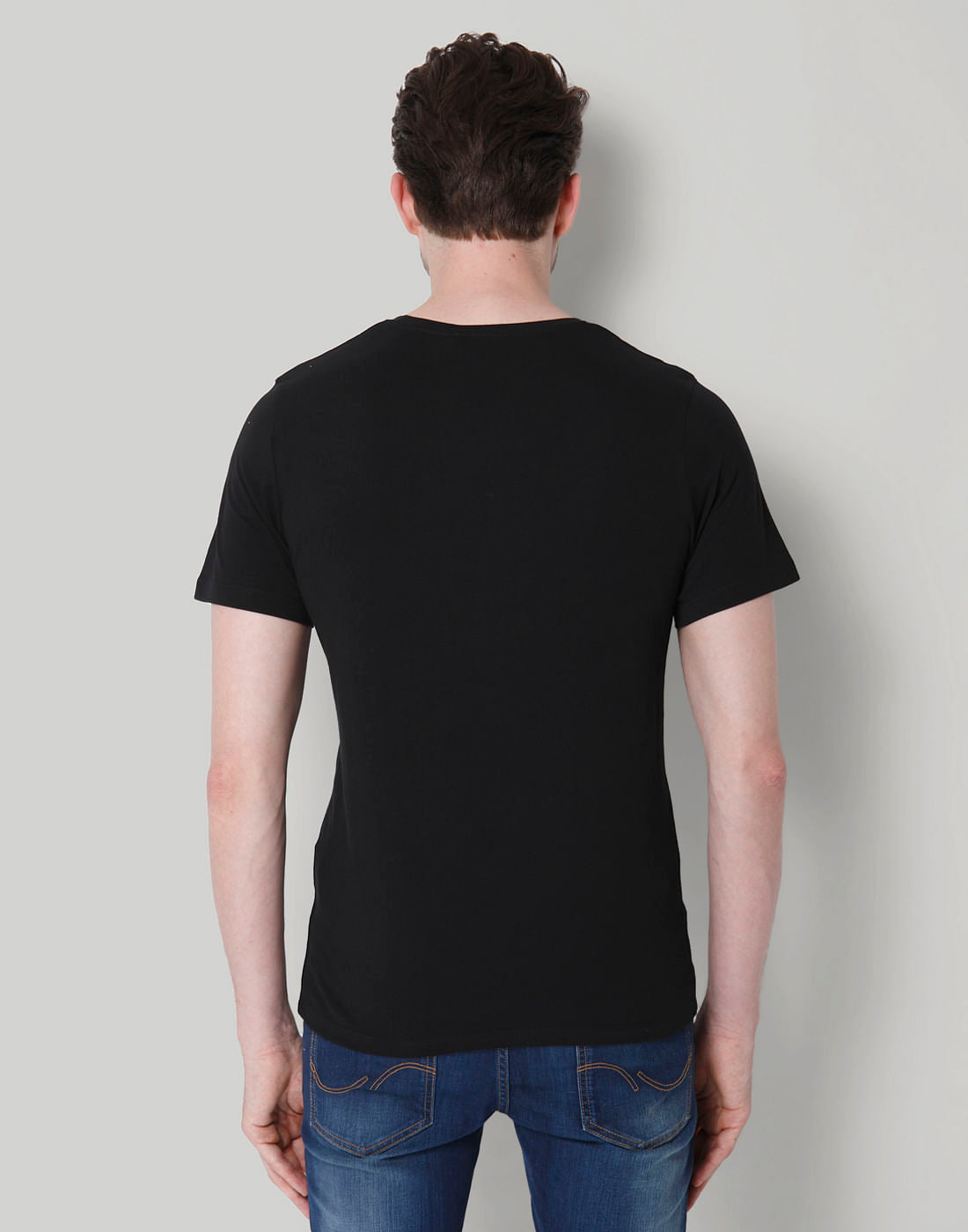 Black Graphic Print Crew Neck T-Shirt